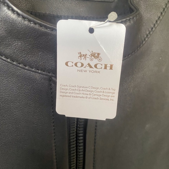NWT Coach Outlet Black Leather Racer Jacket XS Timeless Classic Retail $995 - Picture 12 of 12